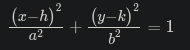 Ellipse equation